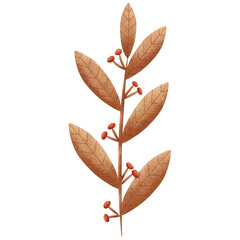 Obraz premium Watercolor brown flower leaves