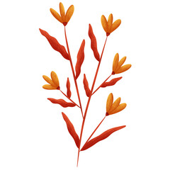 Watercolor orange flowers