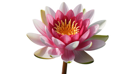 Vibrant pink water lily bloom against a dark background