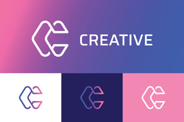 Creative Letter C Modern Technology Logo Business and Company