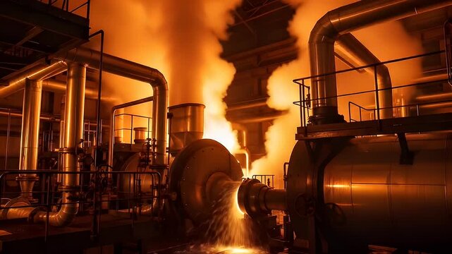 Fiery abstract display of burning flames and incandescent light