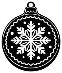 Fototapeta premium Elegant Christmas Ornament with Intricate Snowflake Design in Black and White for Holiday Decor