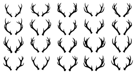 Vector art of set of deer antlers