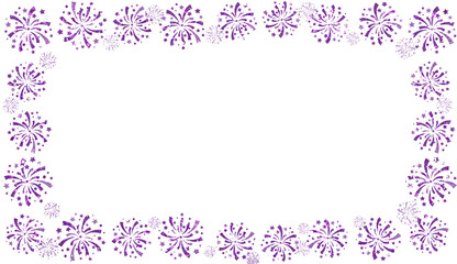 Purple Glitter Fireworks Celebration Frame with Copy Space