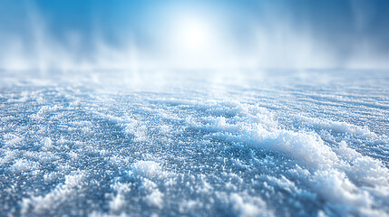 Obraz premium A serene winter landscape showcasing sparkling snow under a bright blue sky. Perfect for capturing the beauty of nature's tranquility.