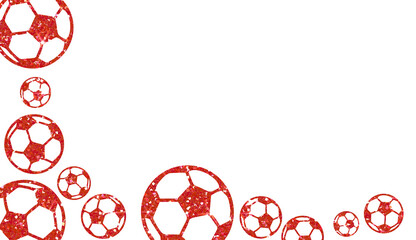 Red Glitter Soccer Balls Corner and Bottom Decoration
