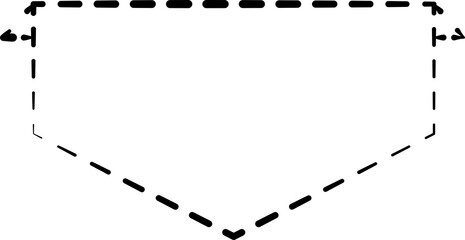 Tag and label, ribbon banner with dashed line