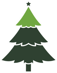Stylized Christmas Tree Graphic with Star Topper Celebrating the Winter Holiday Season