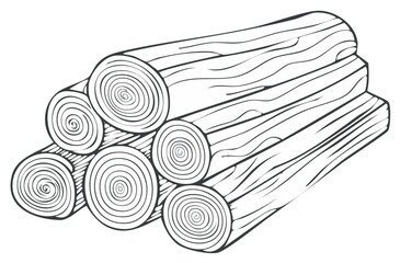 Stacked Firewood Illustration Log Pile Timber Woodpile Logs Firewood Stacked