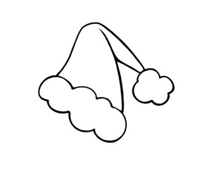 サンタクロースの帽子のシンプルな線画イラスト