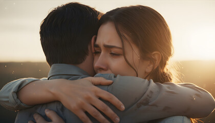 Embracing Support A Moment of Comfort and Strength Between Two Individuals During Difficult Times