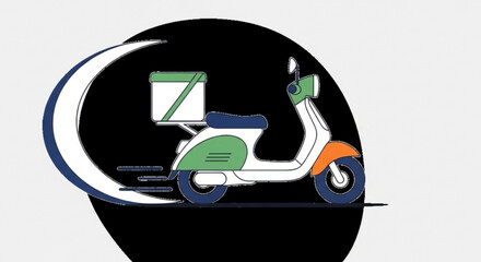 Fast and reliable delivery service on a scooter, ensuring your packages arrive quickly and safely, a convenient solution for all your needs