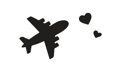 Obraz premium Chinese calligraphy character symbol for flight and travel as a modern vector illustration of an airplane in the sky