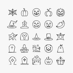 Halloween Line Icons Spooky Collection for Seasonal Designs