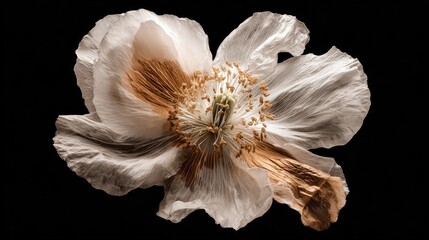 Delicate White Poppy Flower Macro Shot