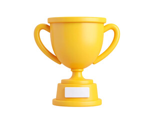 Golden Trophy Award 3D Render Isolated on Black Background