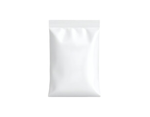 Plain White Sealed Flexible Packaging Pouch Mockup on Black Background