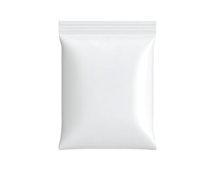 Blank White Stand-Up Zipper Pouch Mockup for Product Packaging Isolated on Black Background