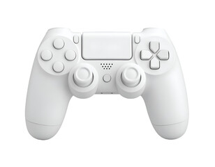 Modern White Wireless Game Controller Isolated on Black Background