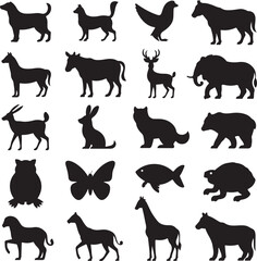 Fototapeta premium Animal Silhouette Vector Bundle