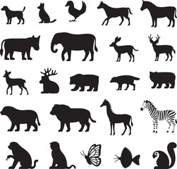  Animal Silhouette Vector Bundle