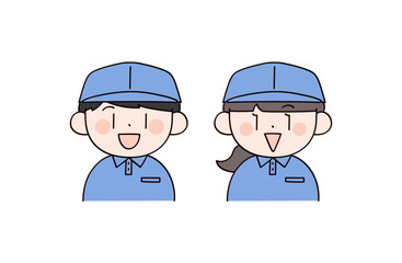 作業服の男女2人