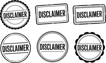 Collection of Six Black and White "Disclaimer" Stamps and Seals