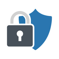 Security and Protection Symbol with Padlock and Shield Icon.