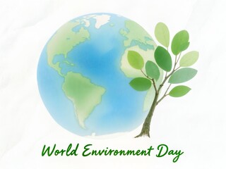 Watercolor Hand-Painted Earth