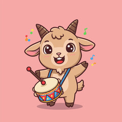 A cute cartoon vector illustration of a happy baby cat and dog toy, smiling with love