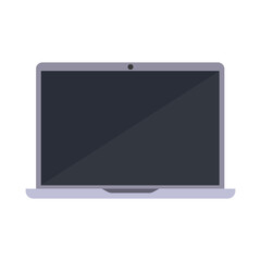 Laptop front view flat vector illustration isolated on a background