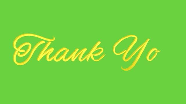 Green Screen &ldquo;Thank You&rdquo; Text Animation &ndash; Motion Graphic for Intro or Outro and Appreciation