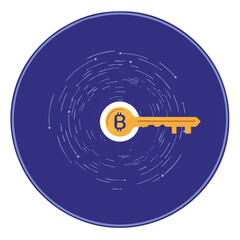 Bitcoin Key Cryptocurrency Security Digital Asset Protection.