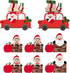 크리스마스 선물을 배달하는 산타카와 산타클로스