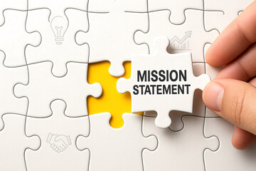 Fototapeta premium Mission Statement Puzzle Piece Business Concept, Generative ai