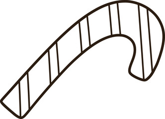 a candy cane is shown in a line drawing