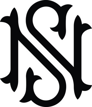 Initial letter SN, NS creative monogram logo design
