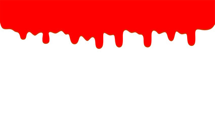 Wavy blood dripping illustration. Blood melting illustration on white background. Dripping blood illustration. Abstract melting blood background. Dripping ice cream, syrup, candy and paint vector.