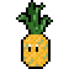 Pixel Cartoon Pineapple Character