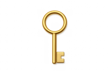 Gold key representing solution access and security