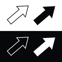 Minimal Arrow Icon Set in Black and White Contrast Design