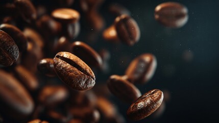 Fototapeta premium Coffee Beans Cinematic Fall/コーヒー豆シネマティック落下8