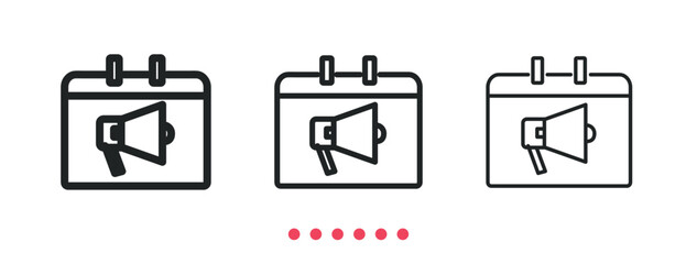 Marketing schedule icon. Thin line icon vector