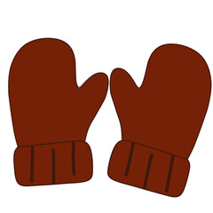 Warm Brown Mittens Illustration for Winter Season