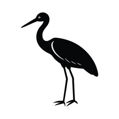 Fototapeta premium Stork Standing Icon Vector Illustration