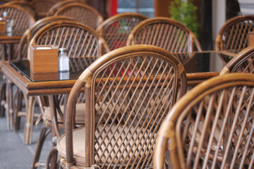 Charming outdoor seating area at a cozy cafe in Paris