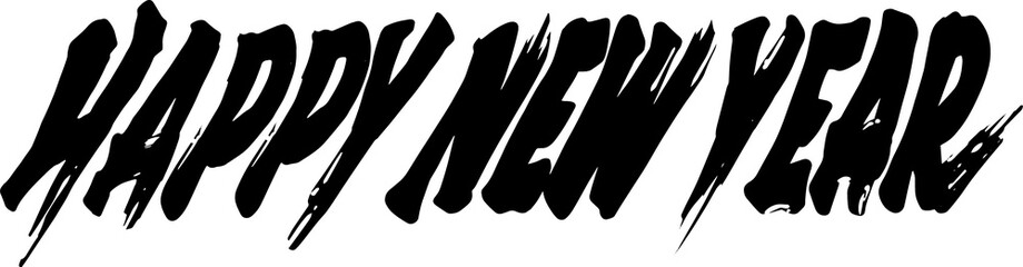 HAPPY NEW YEAR &ndash; Japanese Calligraphy Style Ink Design