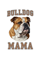 Charming bulldog mama isolated on transparent background for pet enthusiasts