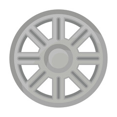 Gray Circular Grille With Radial Spokes And Central Hub On Transparent Background