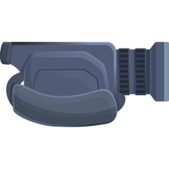 Gray Digital Camcorder With Handle And Lens Isolated On White Background High Quality Professional Video Recording Device For Content Creation And Filming